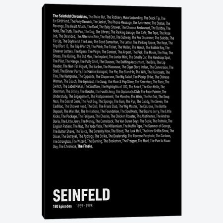 Seinfeld Episodes (Black) Canvas Print #ASX310} by avesix Canvas Artwork
