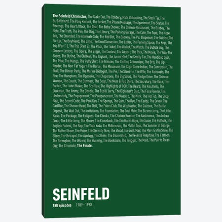 Seinfeld Episodes (Green) Canvas Print #ASX311} by avesix Canvas Artwork