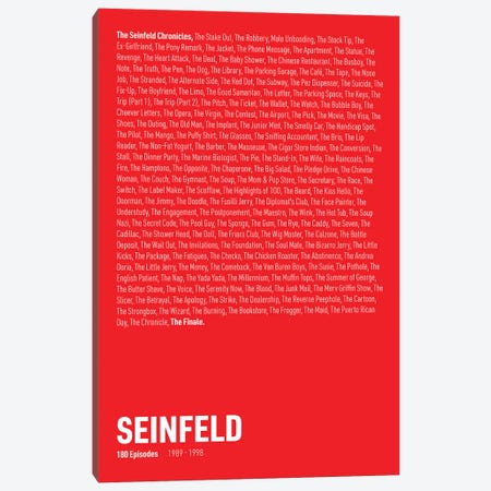 Seinfeld Episodes (Red) Canvas Print #ASX312} by avesix Canvas Art