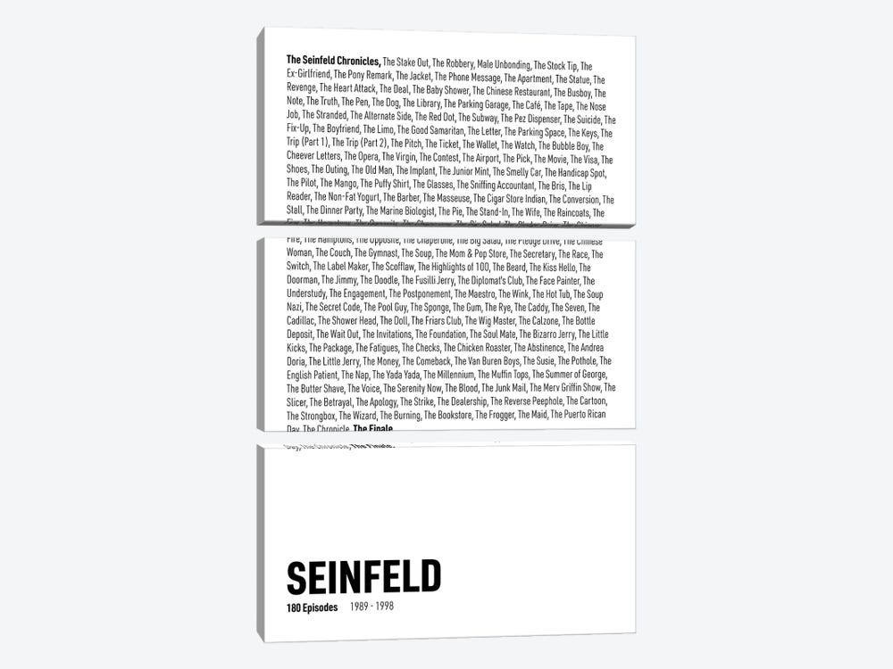 Seinfeld Episodes (White) by avesix 3-piece Canvas Print
