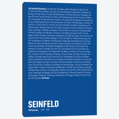 Seinfeld Episodes (Blue) Canvas Print #ASX315} by avesix Canvas Art Print
