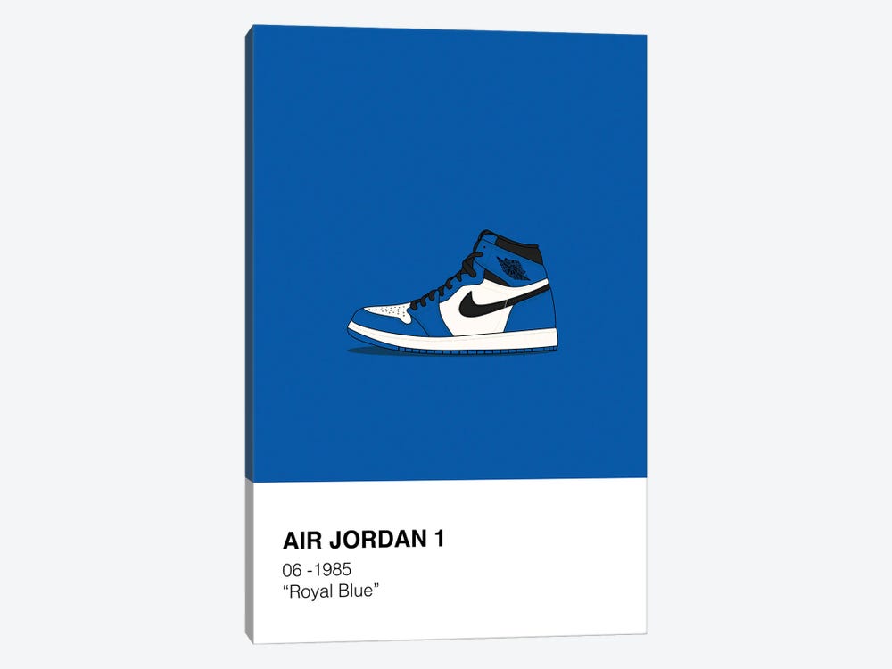Air Jordan 1 Polaroid (Blue) by avesix 1-piece Canvas Art