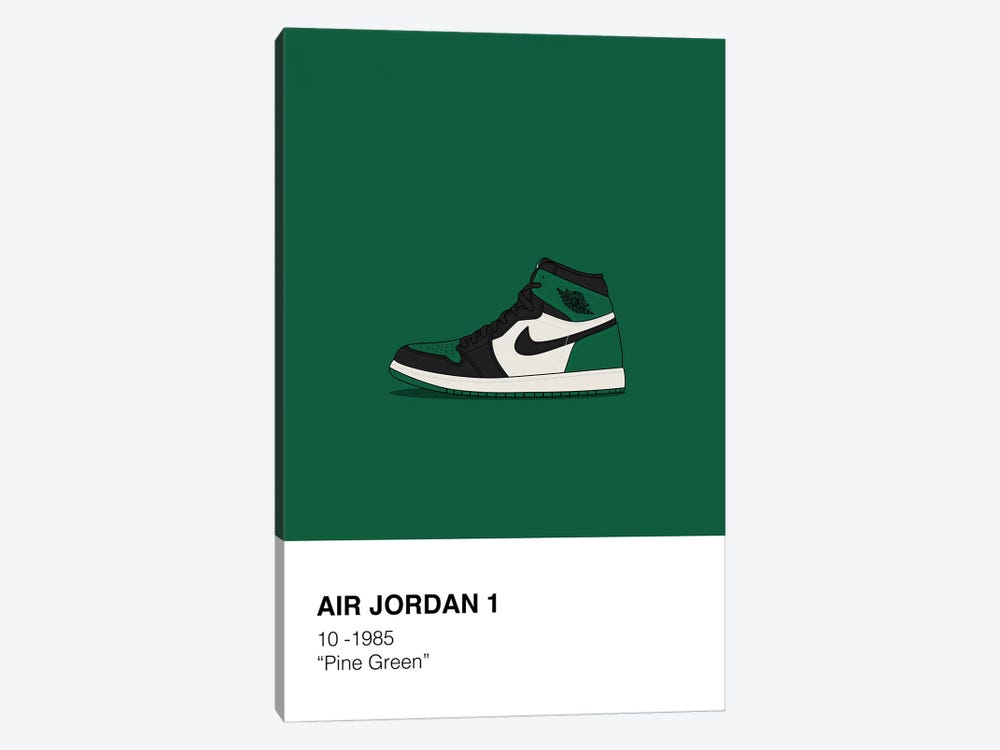 Air Jordan 1 Polaroid (Green) by avesix 1-piece Canvas Print