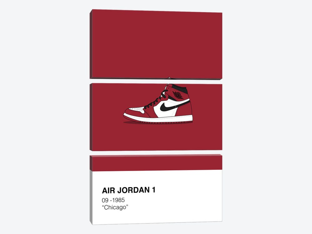 Air Jordan 1 Polaroid (Red) 3-piece Canvas Artwork