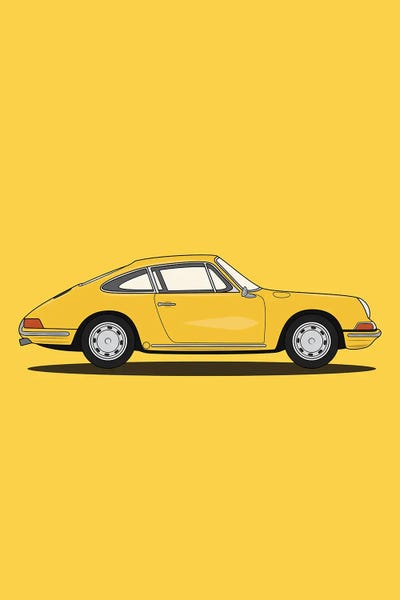Porsche 911-901 (Yellow Edition) by avesix framed wall art