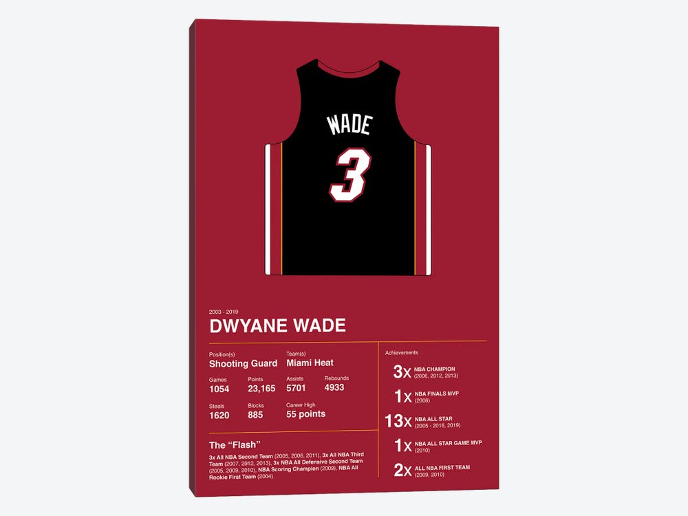 Dwyane Wade Career Stats by avesix 1-piece Canvas Print