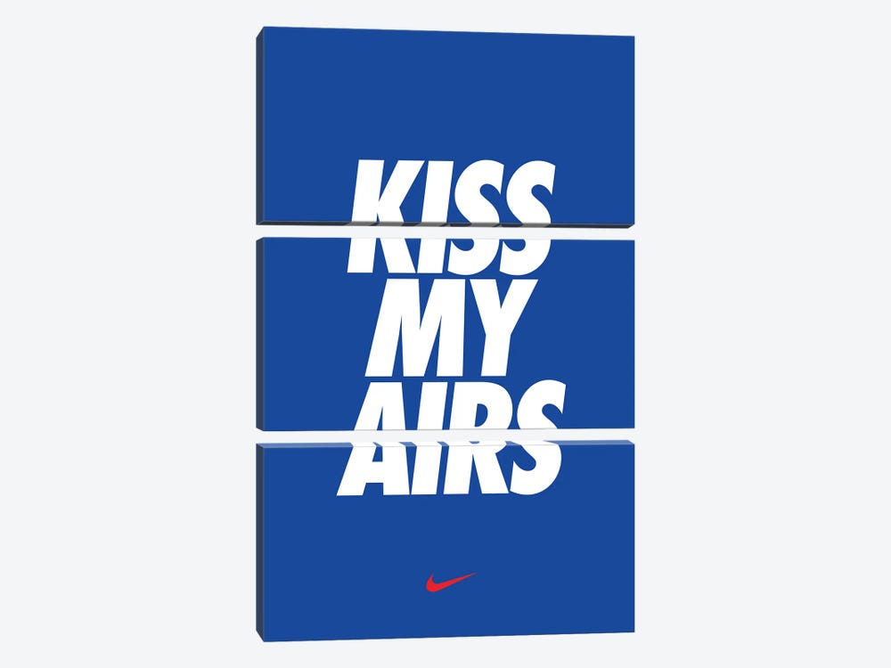 Kiss My Airs (Blue) by avesix 3-piece Canvas Wall Art
