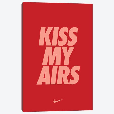 Kiss My Airs (Red) Canvas Print #ASX377} by avesix Art Print