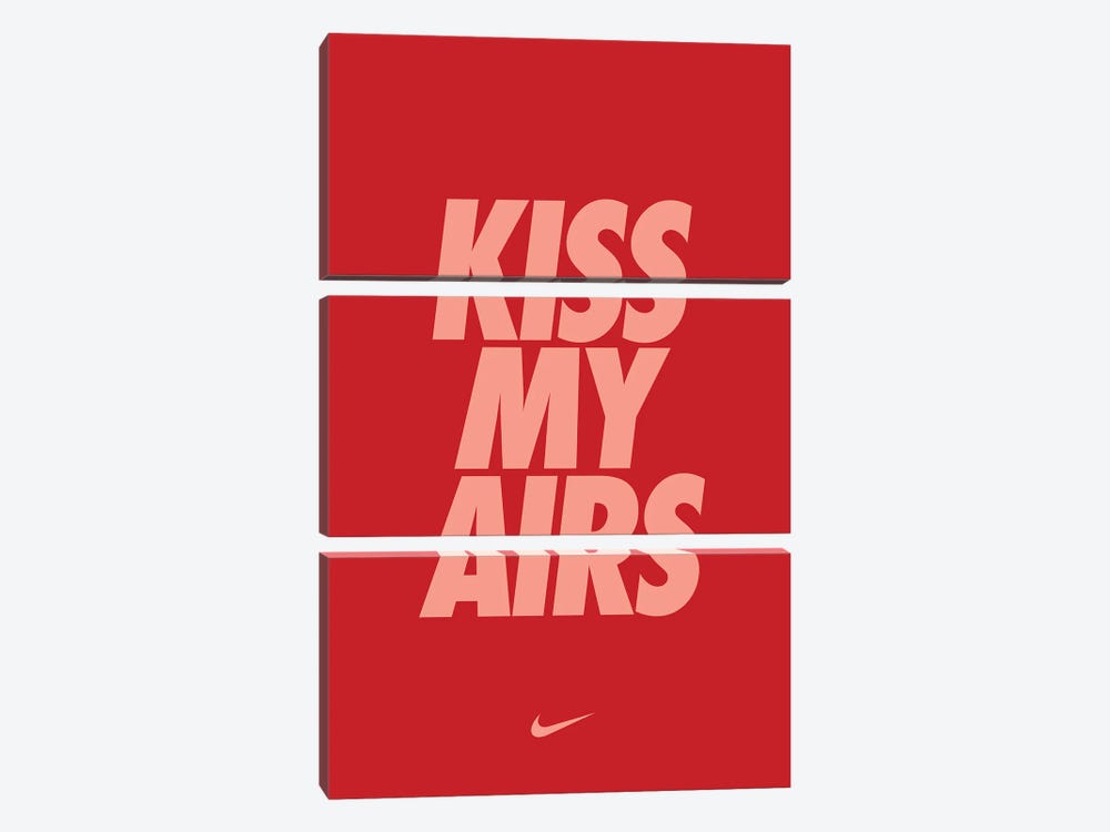 Kiss My Airs (Red) by avesix 3-piece Canvas Print