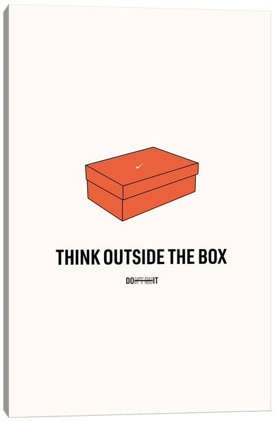 Think Outside The Box Canvas Art Print - Sneaker Art