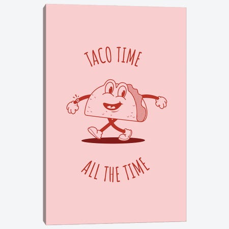 Taco Time (Pink) Canvas Print #ASX466} by avesix Art Print