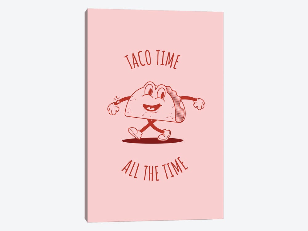 Taco Time (Pink) by avesix 1-piece Canvas Art