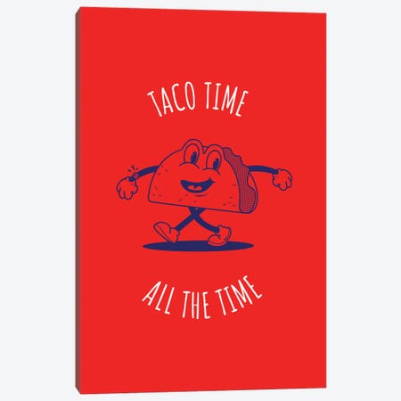 Taco Time (Red) Canvas Print #ASX467} by avesix Canvas Art Print