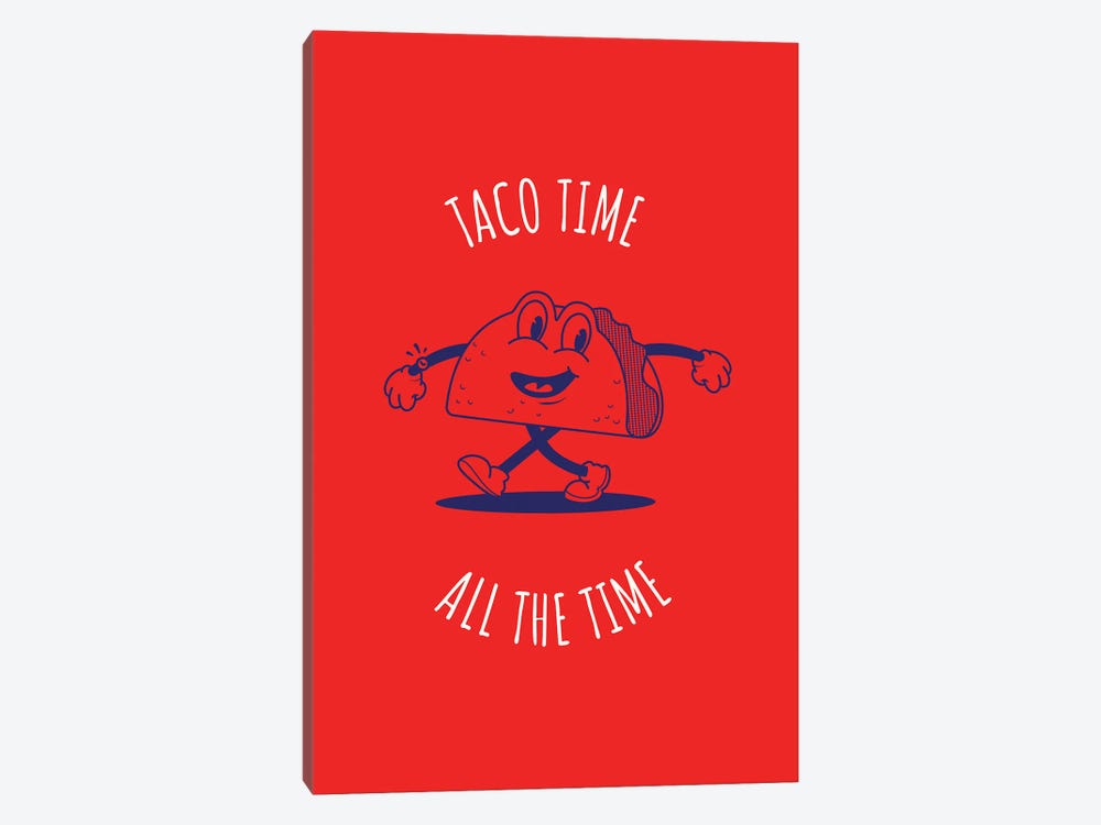 Taco Time (Red) by avesix 1-piece Canvas Art Print