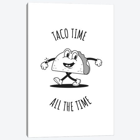 Taco Time (White) Canvas Print #ASX468} by avesix Canvas Artwork