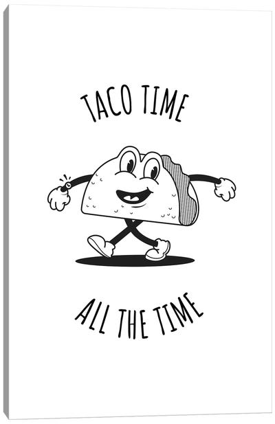 Taco Time (White) Canvas Art Print - Mexican Cuisine Art