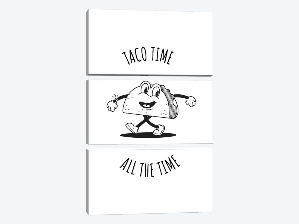 Taco Time (White) by avesix 3-piece Canvas Wall Art