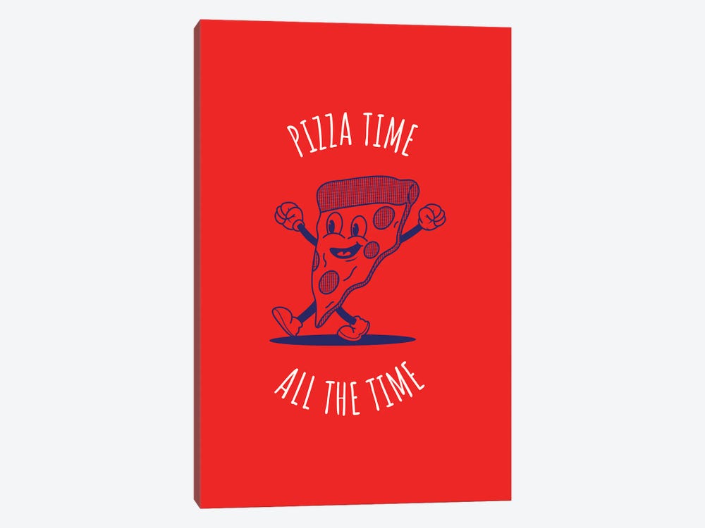 Pizza Time - Red by avesix 1-piece Canvas Wall Art
