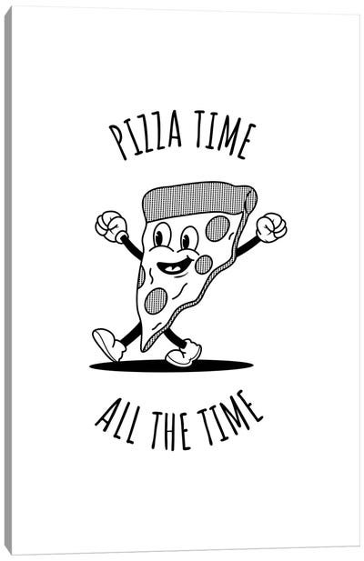 Pizza Time - White Canvas Art Print - Pizza