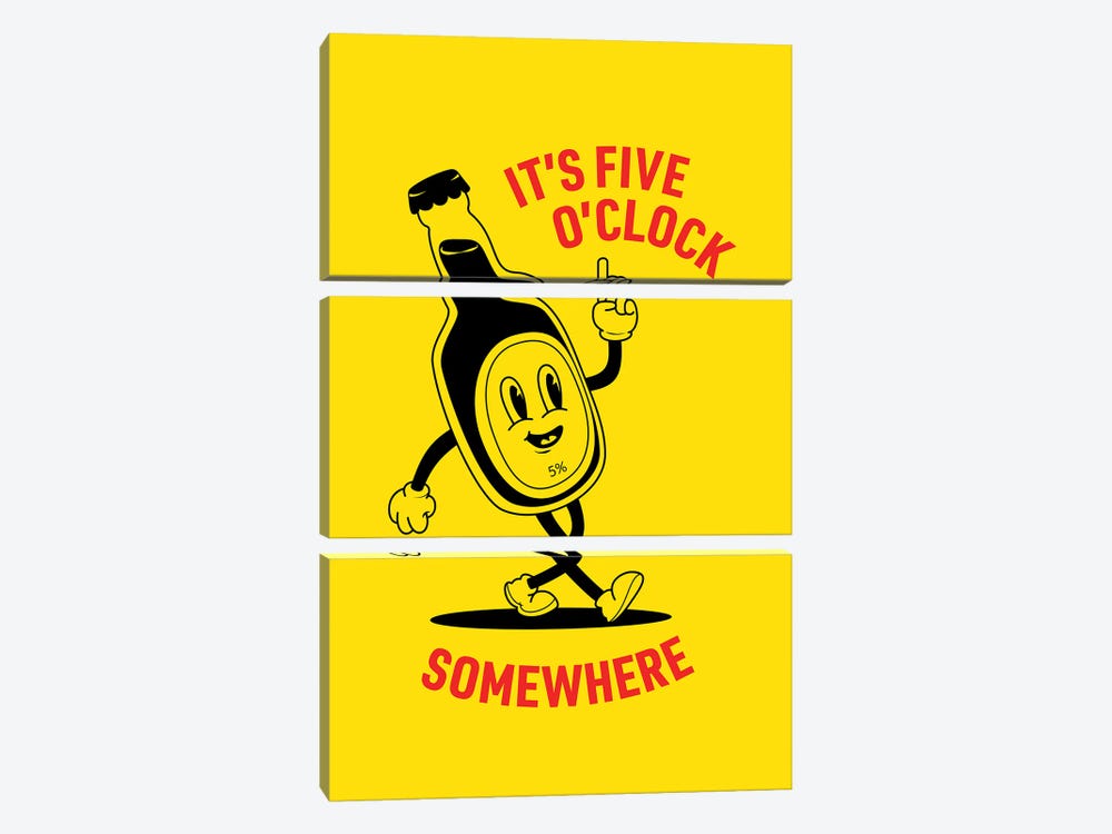 Beer Time Yellow by avesix 3-piece Art Print
