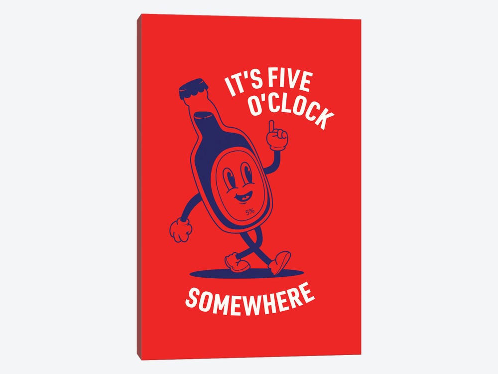 Beer Time Red by avesix 1-piece Canvas Art