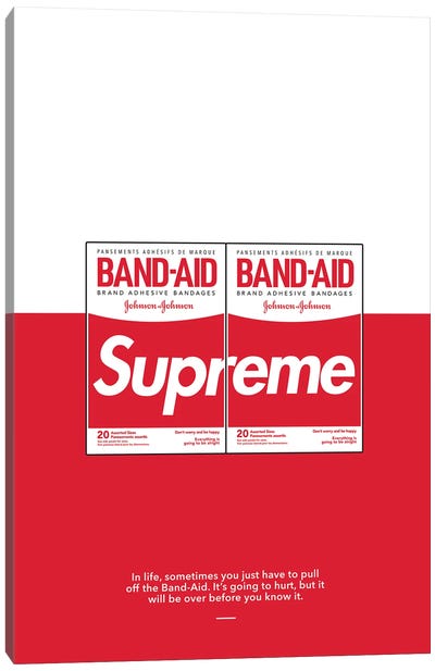 Supreme Band Aid Canvas Art Print - Supreme