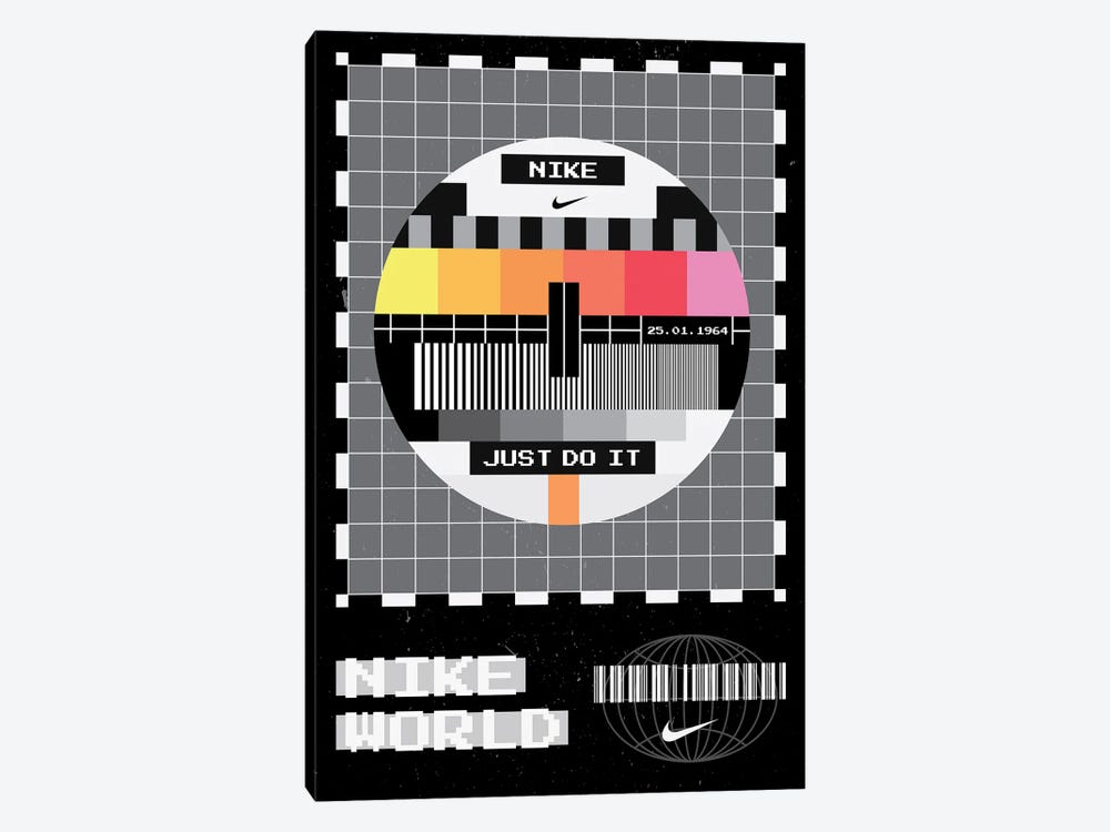 Retro Nike (Black) by avesix 1-piece Canvas Artwork