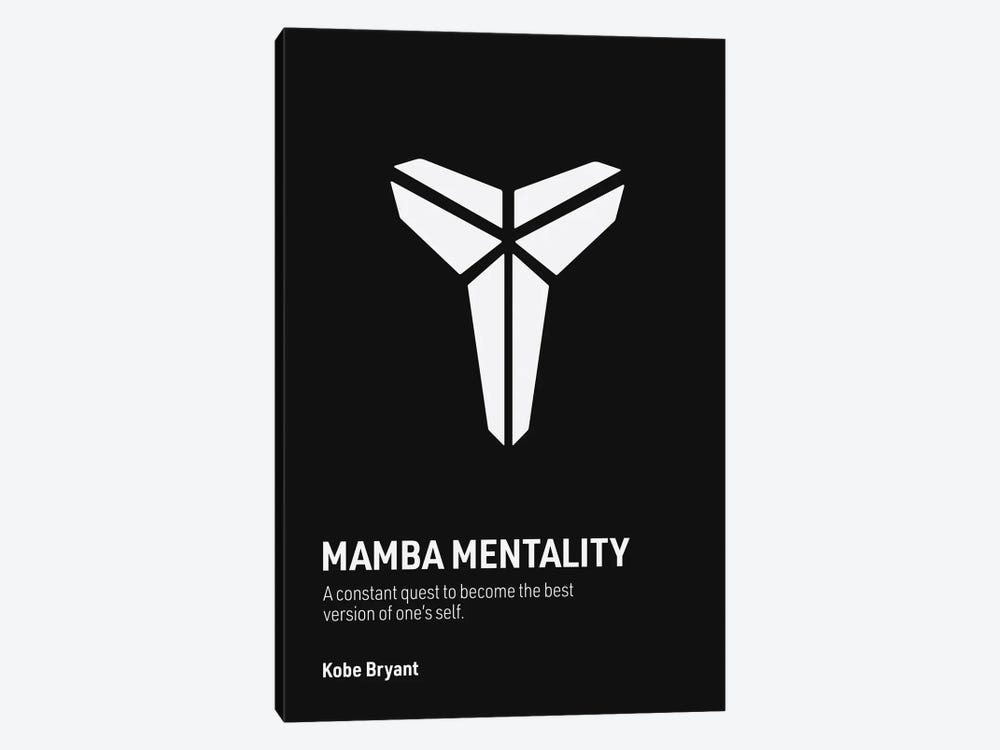 Mamba Mentality (Black/ White) by avesix 1-piece Canvas Art