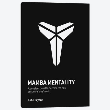 Mamba Mentality (Black/ White) Canvas Print #ASX491} by avesix Art Print