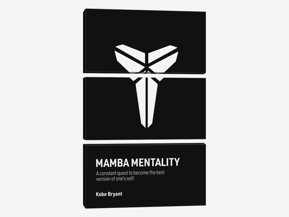 Mamba Mentality (Black/ White) by avesix 3-piece Canvas Wall Art
