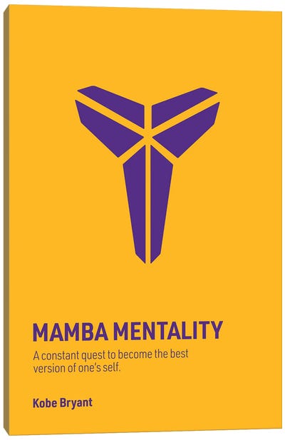 Mamba Mentality (Gold/ Purple) Canvas Art Print - Basketball Art