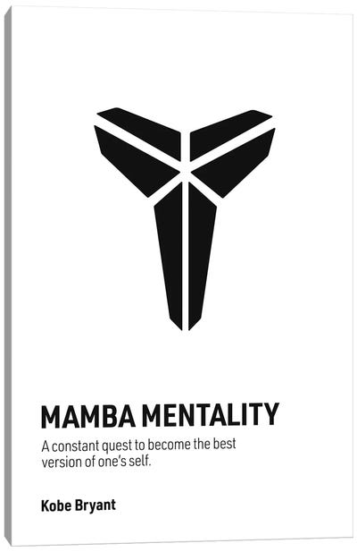 Mamba Mentality (White/ Black) Canvas Art Print - avesix