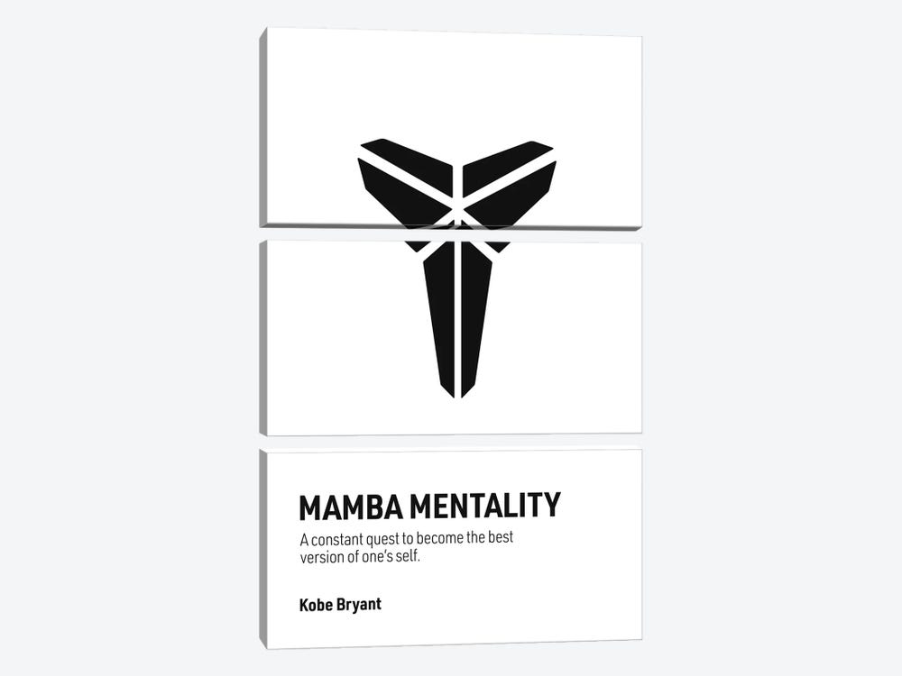 Mamba Mentality (White/ Black) by avesix 3-piece Art Print