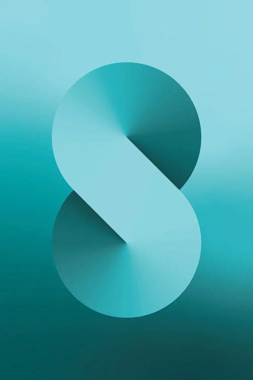 S Shape Gradient Back (Teal)