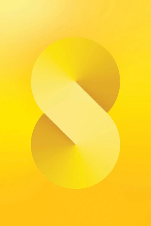 S Shape Gradient Back Yellow