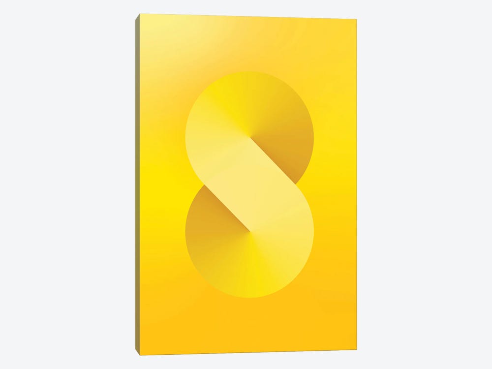 S Shape Gradient Back Yellow by avesix 1-piece Canvas Art