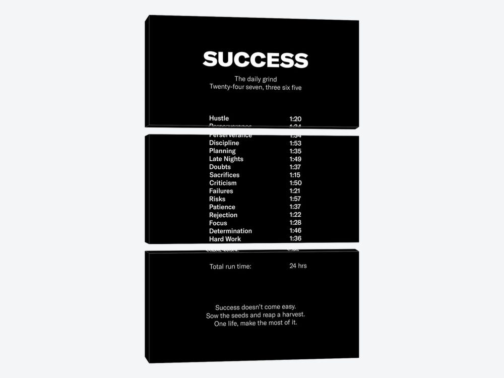 Success (Black Edition) by avesix 3-piece Canvas Art Print