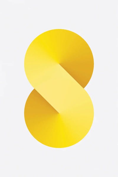 S Shape White Back Yellow by avesix multi panel art