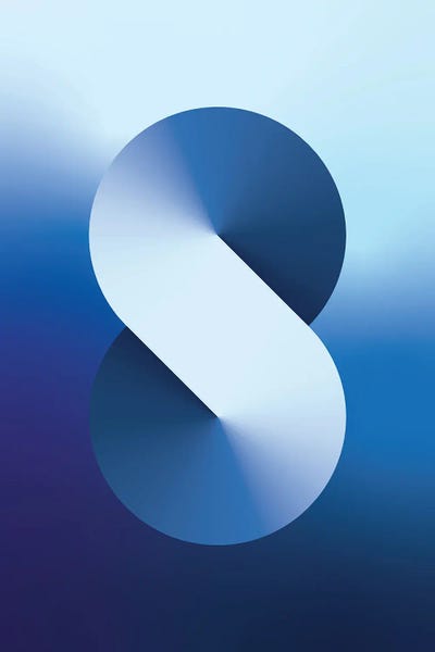 The Letter S: S Shape Gradient Back Blue by avesix