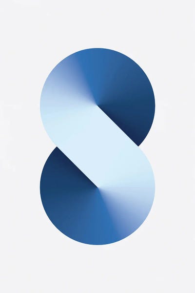 The Letter S: S Shape White Back Blue by avesix