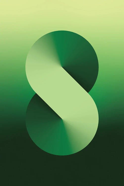 S Shape Gradient Back Green