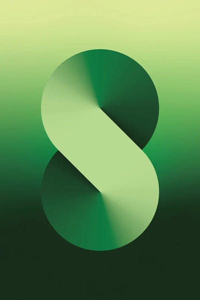 The Letter S: S Shape Gradient Back Green by avesix