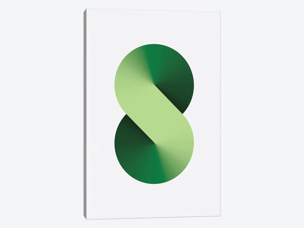 S Shape White Back Green by avesix 1-piece Art Print