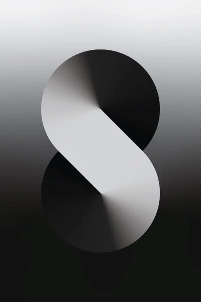 The Letter S: S Shape Gradient Back Black by avesix
