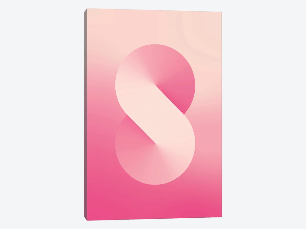 S Shape Gradient Back Pink by avesix 1-piece Canvas Art