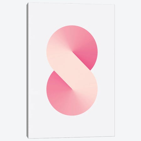 S Shape White Back Pink Canvas Print #ASX508} by avesix Art Print