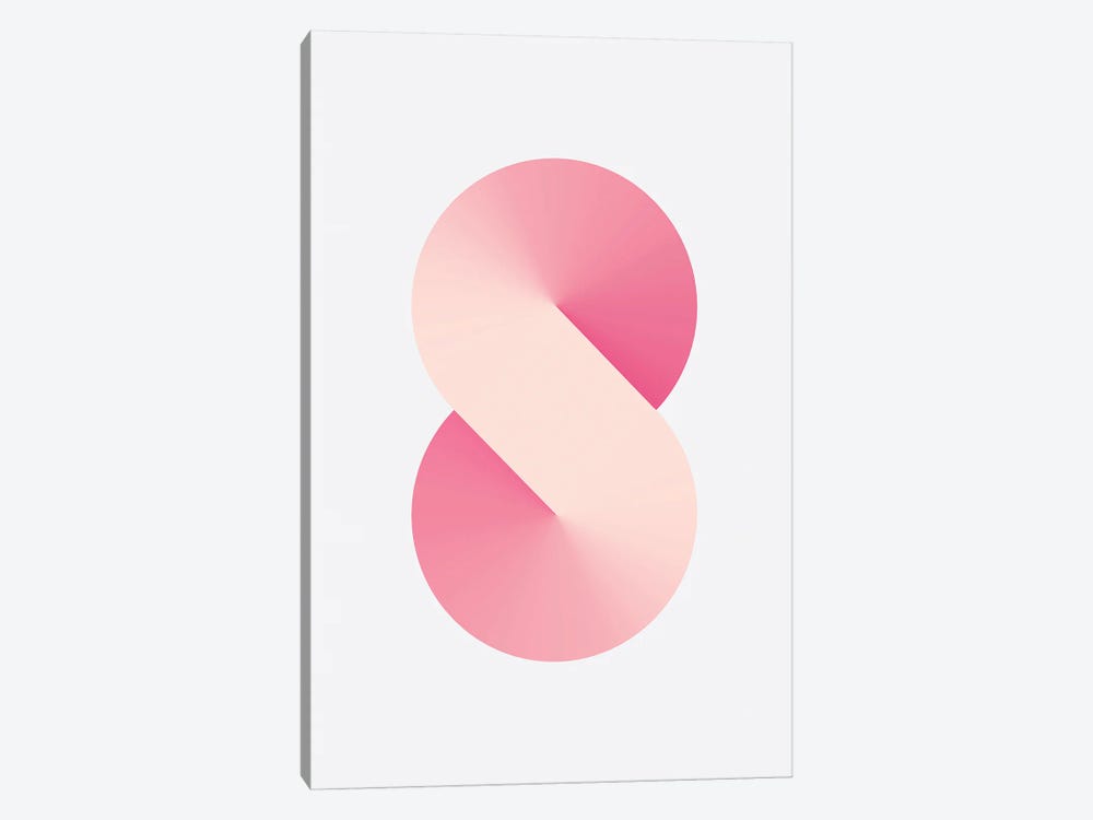 S Shape White Back Pink by avesix 1-piece Canvas Print