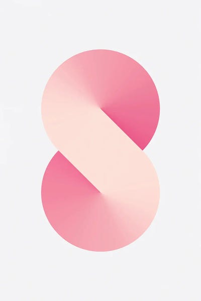 The Letter S: S Shape White Back Pink by avesix