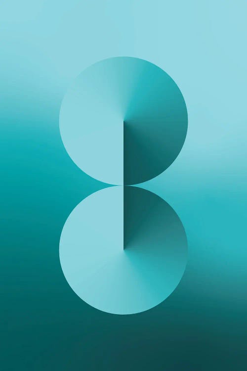 8 Shape Gradient Back Teal by avesix wall art