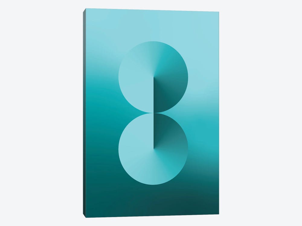 8 Shape Gradient Back Teal by avesix 1-piece Canvas Artwork